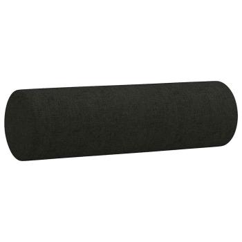 3-Sitzer-Sofa mit Zierkissen Schwarz 180 cm Stoff