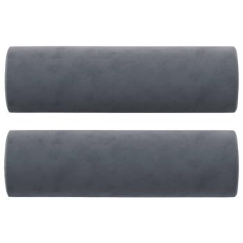 3-Sitzer-Sofa mit Zierkissen Dunkelgrau 180 cm Samt