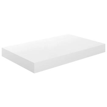 Schweberegale 4 Stk. Hochglanz-Weiß 40x23,5x3,8 cm MDF