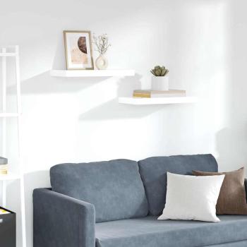 ARDEBO.de - Schweberegale 2 Stk. Hochglanz-Wei? 50x23,5x3,8 cm MDF