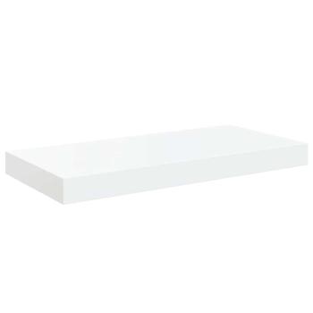Schweberegale 2 Stk. Hochglanz-Wei? 50x23,5x3,8 cm MDF