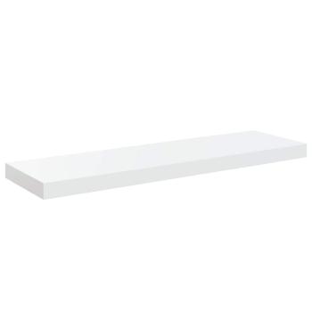Schweberegale 2 Stk. Hochglanz-Weiß 80x23,5x3,8 cm MDF