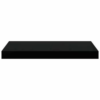Schweberegale 2 Stk. Hochglanz-Schwarz 50x23,5x3,8 cm MDF