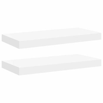 Schweberegale 2 Stk. Weiß 50x23,5x3,8 cm MDF