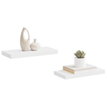 Schweberegale 2 Stk. Weiß 50x23,5x3,8 cm MDF