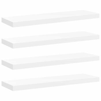 Schweberegale 4 Stk. Weiß 80x23,5x3,8 cm MDF