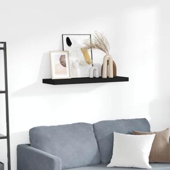 ARDEBO.de - Schweberegal Schwarz 80x23,5x3,8 cm MDF
