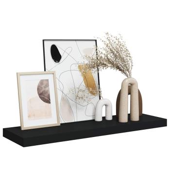 Schweberegal Schwarz 80x23,5x3,8 cm MDF