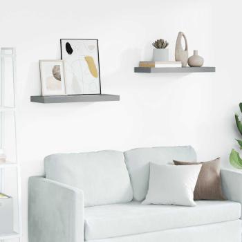 ARDEBO.de - Schwebende Wandregale 2 Stk. Grau 60x23,5x3,8cm MDF