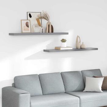 ARDEBO.de - Schwebende Wandregale 2 Stk. Grau 120x23,5x3,8 cm MDF