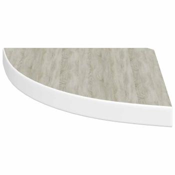 Eck-Schweberegale 2 Stk. Eichen-Optik und Weiß 35x35x3,8 cm MDF