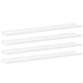 Wandregale 4 Stk. Weiß 100x9x3 cm