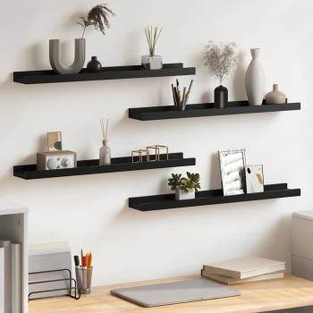 ARDEBO.de - Wandregale 4 Stk. Schwarz 60x9x3 cm