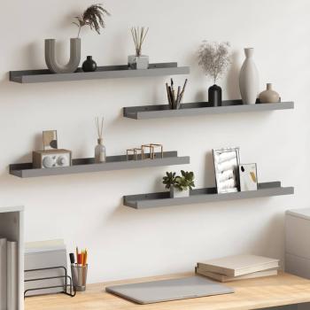 ARDEBO.de - Wandregale 4 Stk. Grau 60x9x3 cm