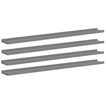 Wandregale 4 Stk. Grau 100x9x3 cm