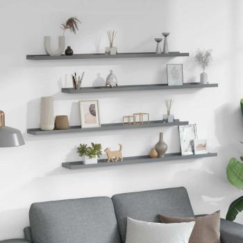 Wandregale 4 Stk. Grau 100x9x3 cm