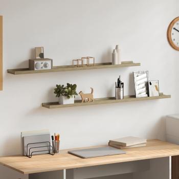 ARDEBO.de - Wandregale 2 Stk. Sonoma-Eiche 100x9x3 cm