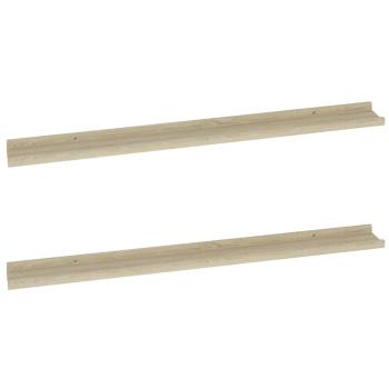 Wandregale 2 Stk. Sonoma-Eiche 100x9x3 cm