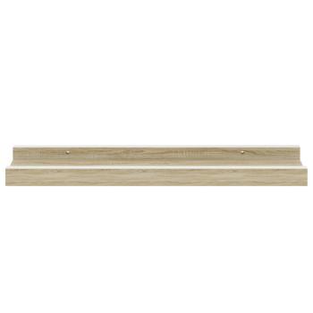 Wandregale 2 Stk. Weiß und Sonoma-Eiche 40x9x3 cm