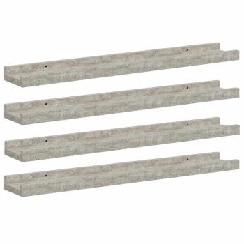 Wandregale 4 Stk. Betongrau 60x9x3 cm