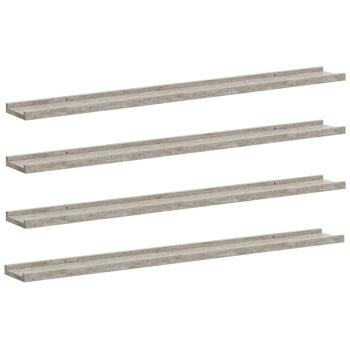 Wandregale 4 Stk. Betongrau 100x9x3 cm
