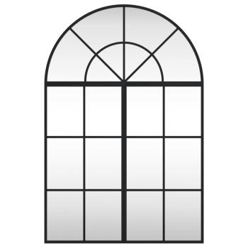 Wandspiegel Schwarz 60x90 cm Gewölbt Eisen
