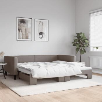 ARDEBO.de - Tagesbett Ausziehbar Taupe 100x200 cm Stoff
