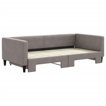 Tagesbett Ausziehbar Taupe 100x200 cm Stoff