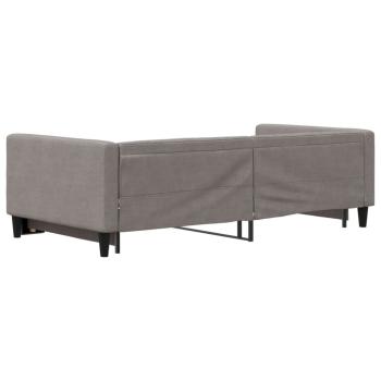 Tagesbett Ausziehbar Taupe 100x200 cm Stoff