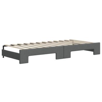 Tagesbett Ausziehbar Dunkelgrau 90x200 cm Stoff
