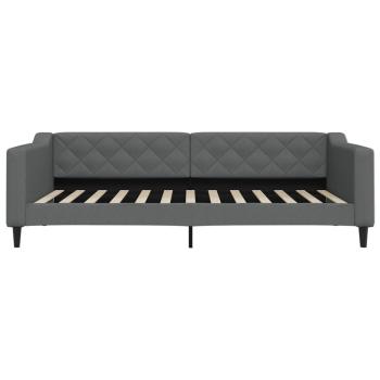 Tagesbett Ausziehbar Dunkelgrau 100x200 cm Stoff
