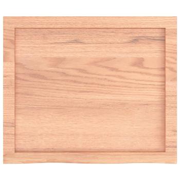 Tischplatte Hellbraun 60x50x(2-4) cm Massivholz Eiche Behandelt