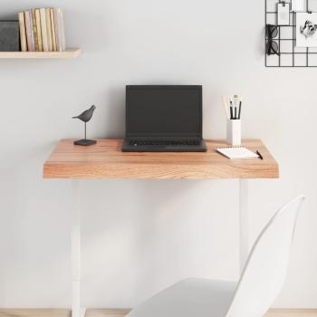 ARDEBO.de - Tischplatte Hellbraun 80x40x(2-6) cm Massivholz Eiche Behandelt