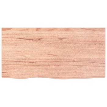 Tischplatte Hellbraun 80x40x(2-6) cm Massivholz Eiche Behandelt
