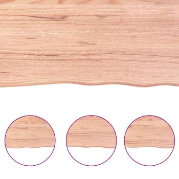 Tischplatte Hellbraun 80x40x(2-6) cm Massivholz Eiche Behandelt