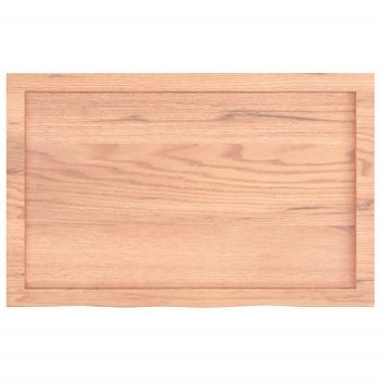 Tischplatte Hellbraun 80x50x(2-4) cm Massivholz Eiche Behandelt