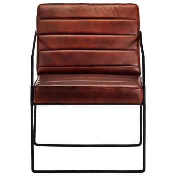 Sessel Dunkelbraun Echtleder
