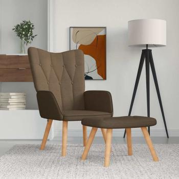 ARDEBO.de - Relaxsessel mit Hocker Braun Stoff