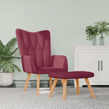 ARDEBO.de - Relaxsessel mit Hocker Weinrot Stoff