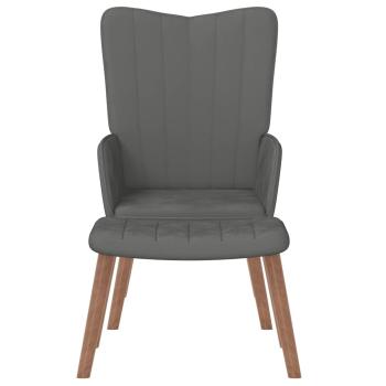 Relaxsessel mit Hocker Dunkelgrau Samt