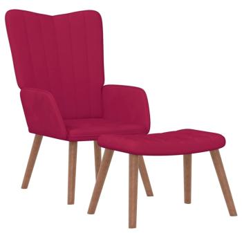 Relaxsessel mit Hocker Weinrot Samt
