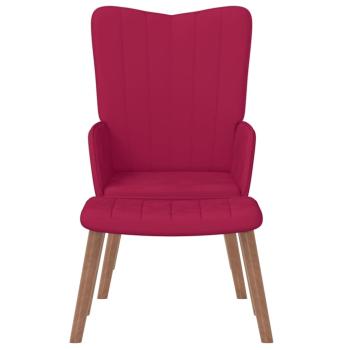 Relaxsessel mit Hocker Weinrot Samt