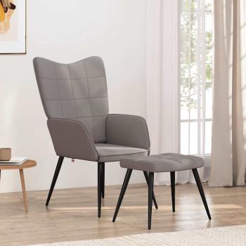 ARDEBO.de - Relaxsessel mit Hocker Taupe Stoff