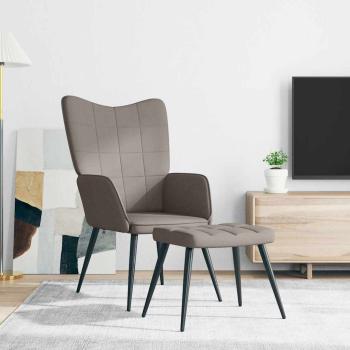 Relaxsessel mit Hocker Taupe Stoff