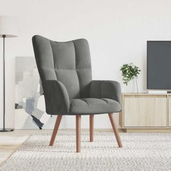 ARDEBO.de - Relaxsessel Dunkelgrau Samt