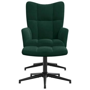 Relaxsessel mit Hocker Dunkelgrün Samt