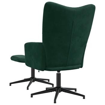 Relaxsessel mit Hocker Dunkelgrün Samt