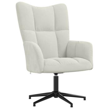 Relaxsessel mit Hocker Cremeweiß Samt