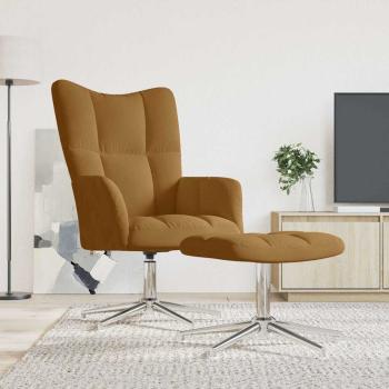 ARDEBO.de - Relaxsessel mit Hocker Braun Samt