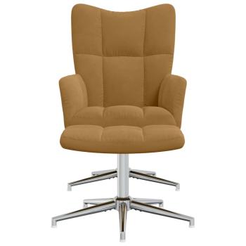 Relaxsessel mit Hocker Braun Samt